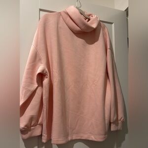 Light Pink Mock Neck Pullover Sweatshirt